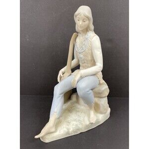 Vintage Troubadour Matte Porcelain Figure Tang SL Lladró Related Made in Spain